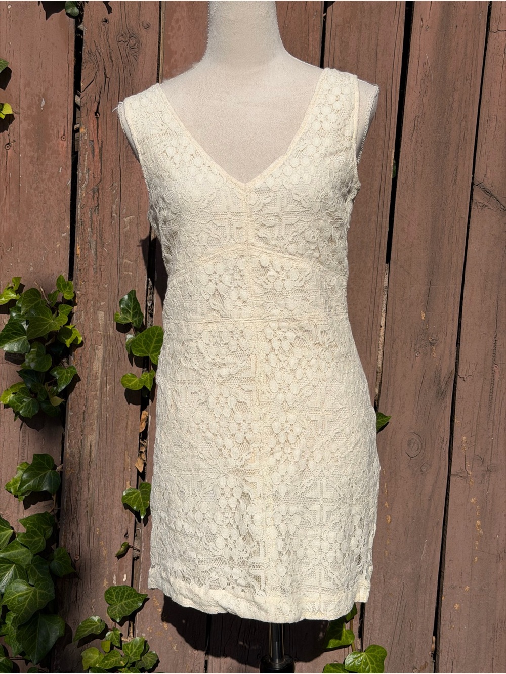 NWT Hollister Vintage Beige Lace-Up Open Corset Back Mini Dress Size 9